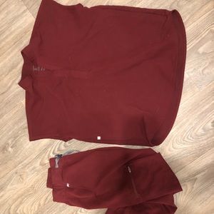 Figs burgundy scrubs size xxs